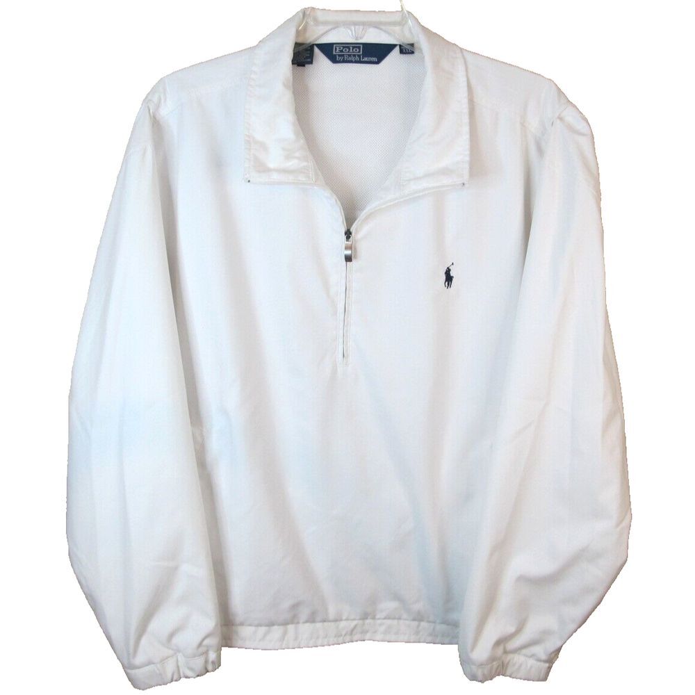 Polo Ralph‎ Lauren 1/2 Zip Mock Neck White Golf Lined Pullover Men's XXL